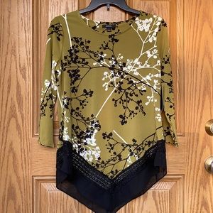 Alfani Printed Woven-Hem Top